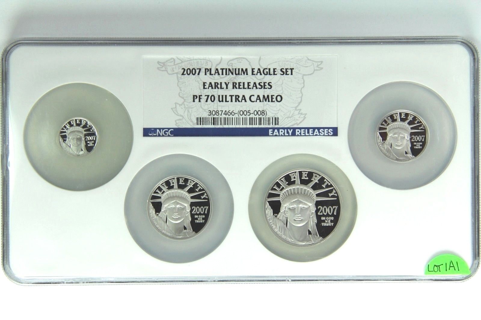 2007 American Platinum Eagle Set all PR70 Ultra Cameo NGC Graded Coin LOT 1A1