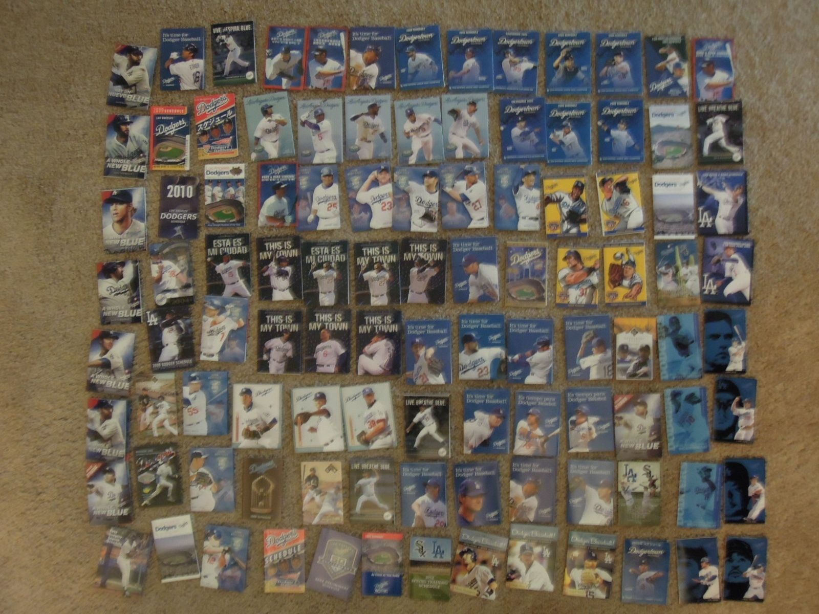 100 PC Large Huge LOT Los Angeles Dodgers Baseball Major League Schedules