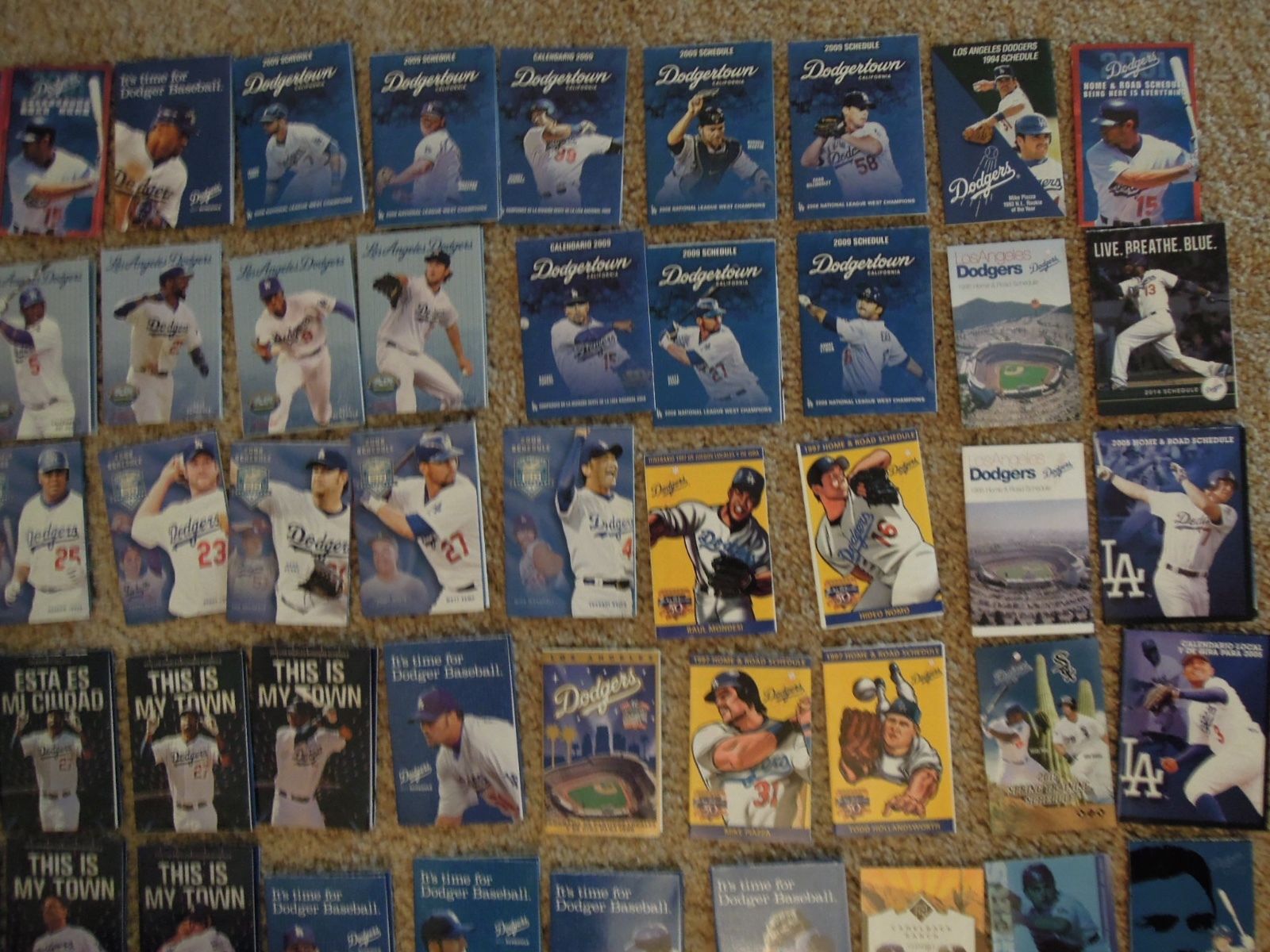 100 PC Large Huge LOT Los Angeles Dodgers Baseball Major League Schedules