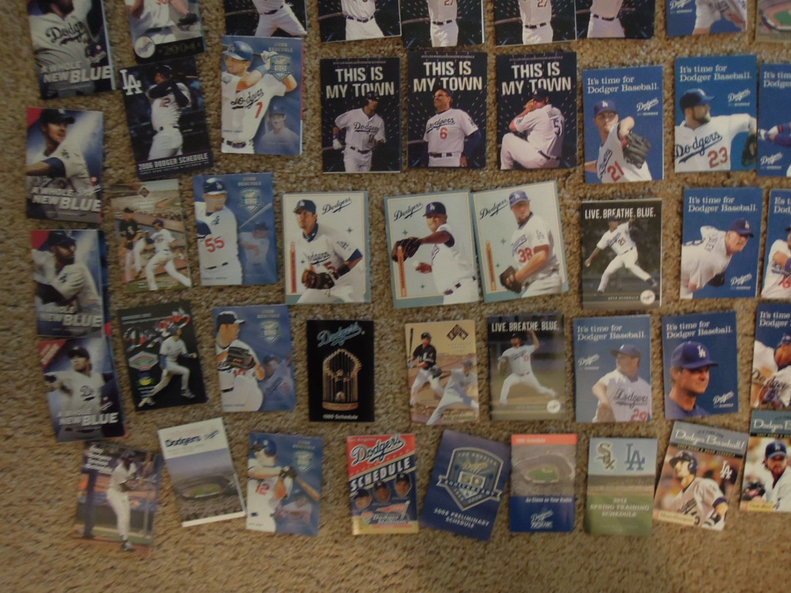 100 PC Large Huge LOT Los Angeles Dodgers Baseball Major League Schedules