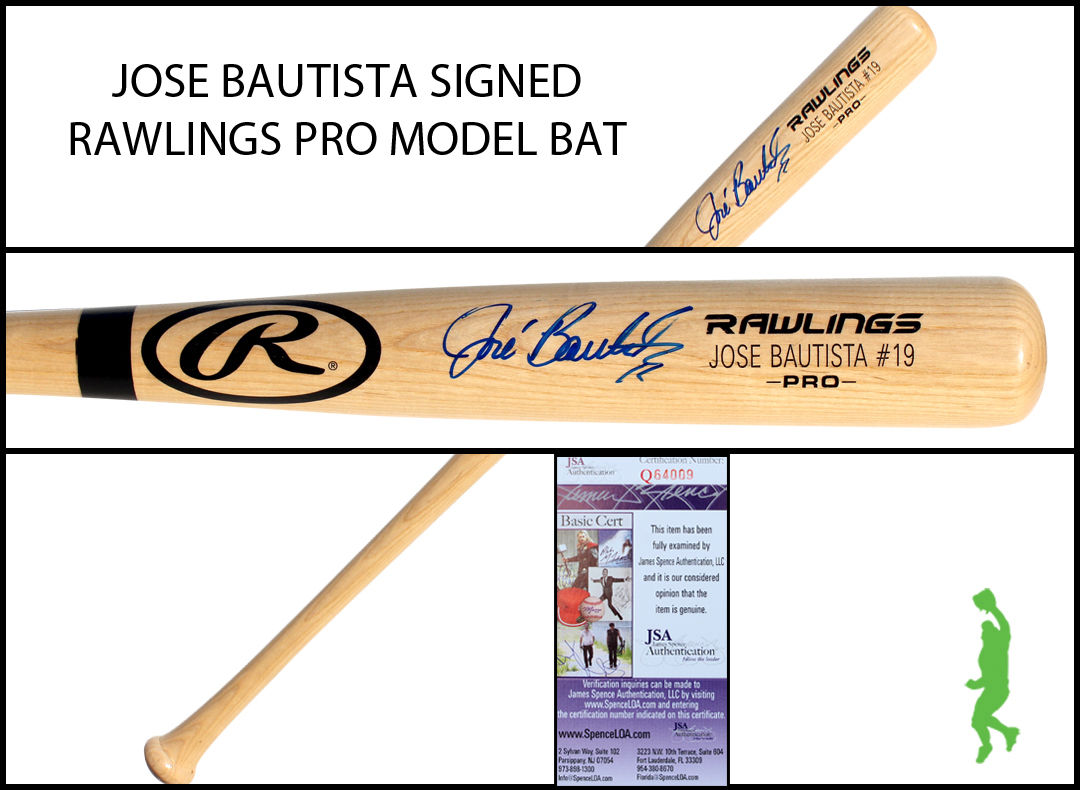 JOSE BAUTISTA AUTOGRAPHED SIGNED PRO MODEL BASEBALL BAT BLUE JAYS JSA COA