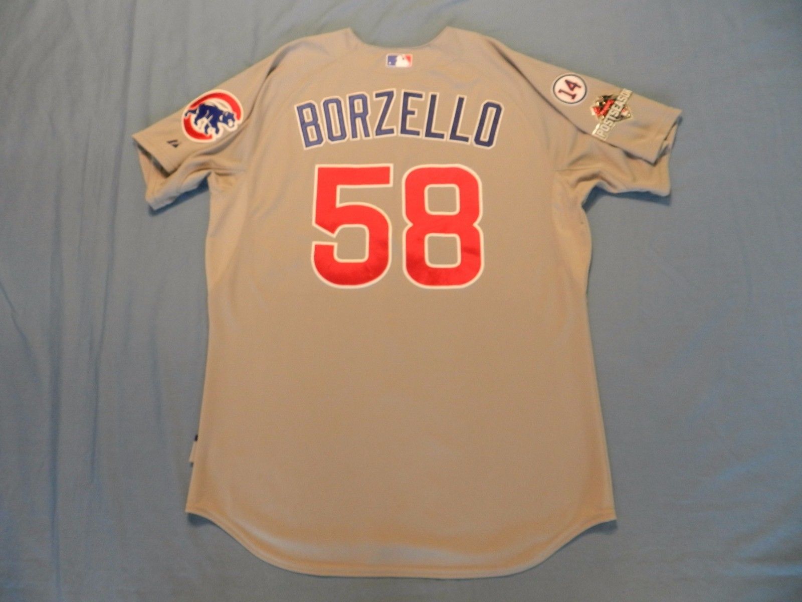 Mike Borzello 2015 Chicago Cubs game used jersey "Post Season"  NLCS