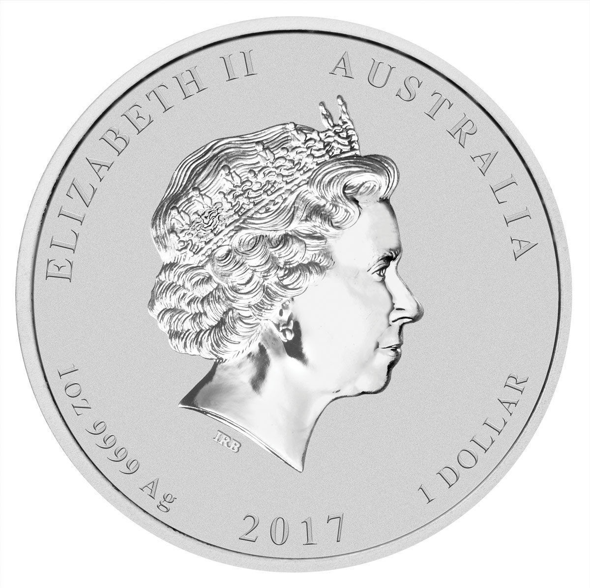 2017 - P Australia $1 1 oz. Silver Dragon & Phoenix Coin In Mint Capsule