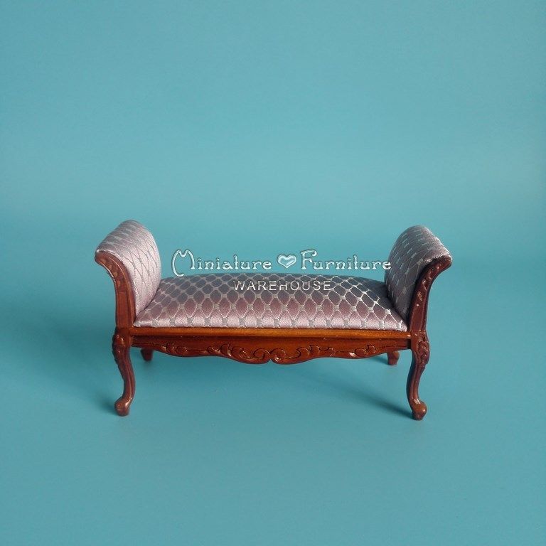 Sale 1:12 Dollhouse Miniature Furniture Handcrafted Bed Chair Walnut Settee