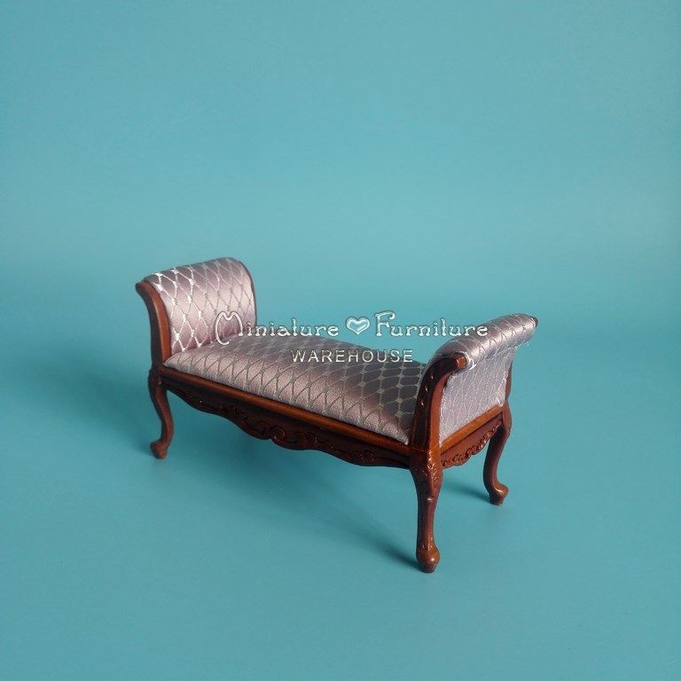 Sale 1:12 Dollhouse Miniature Furniture Handcrafted Bed Chair Walnut Settee