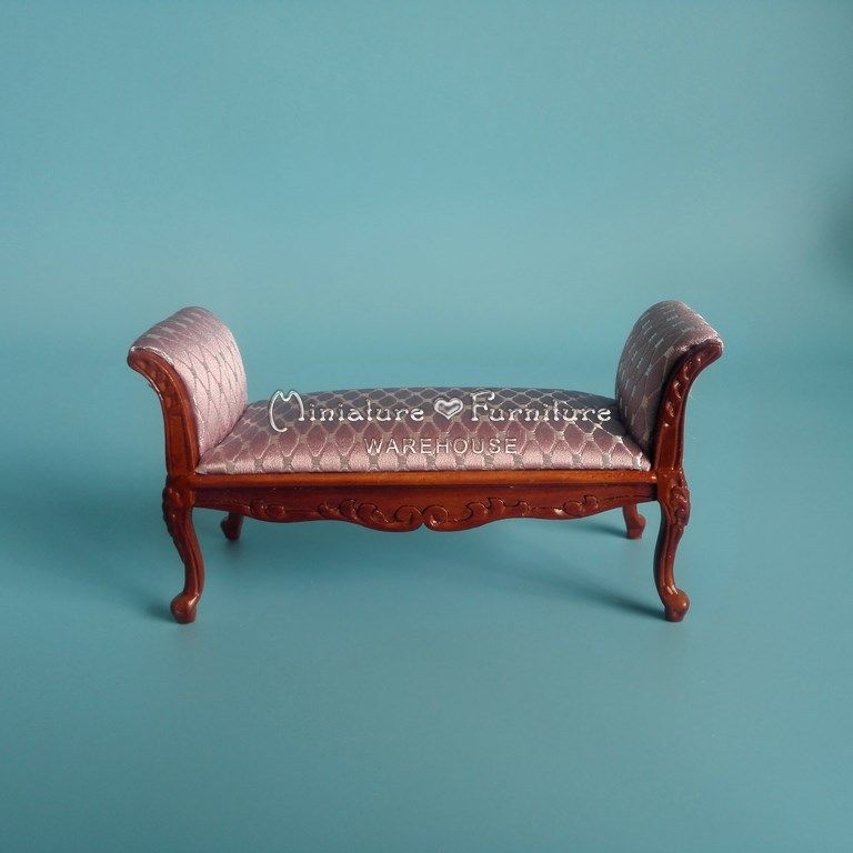 Sale 1:12 Dollhouse Miniature Furniture Handcrafted Bed Chair Walnut Settee