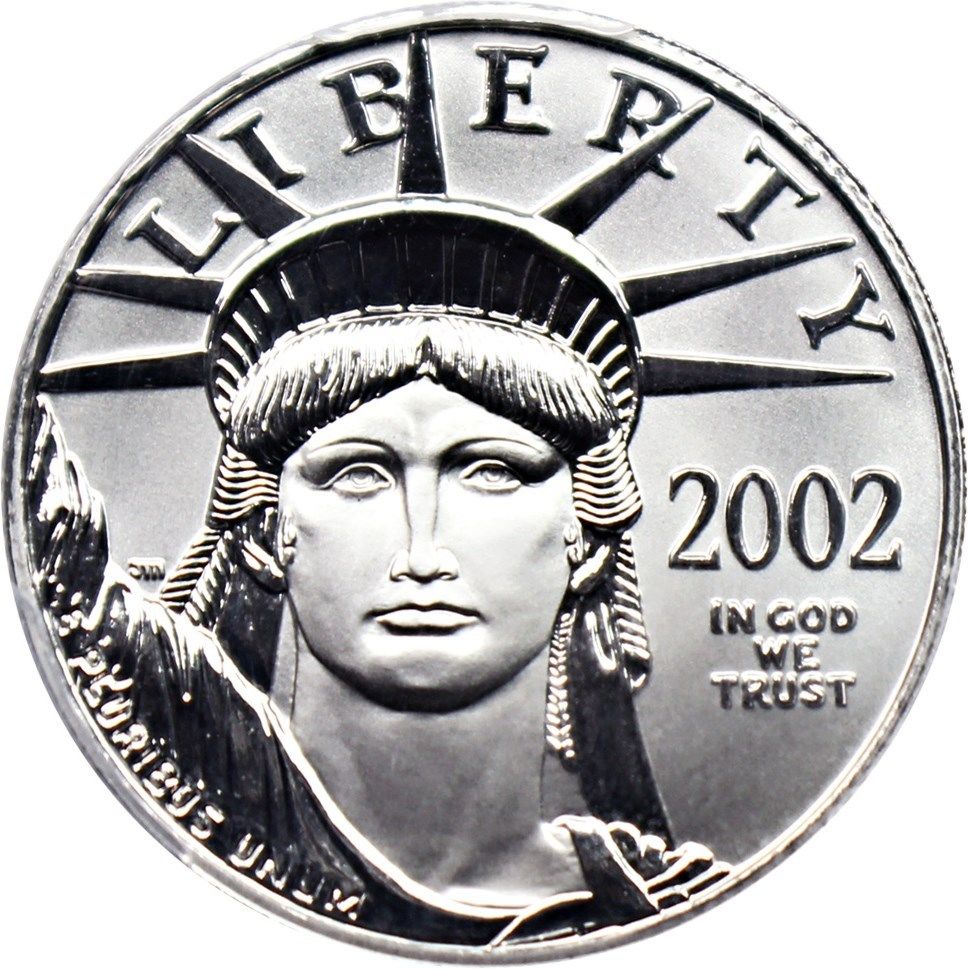 2002 Platinum Eagle $50 PCGS MS70 - Statue Liberty 1/2 oz