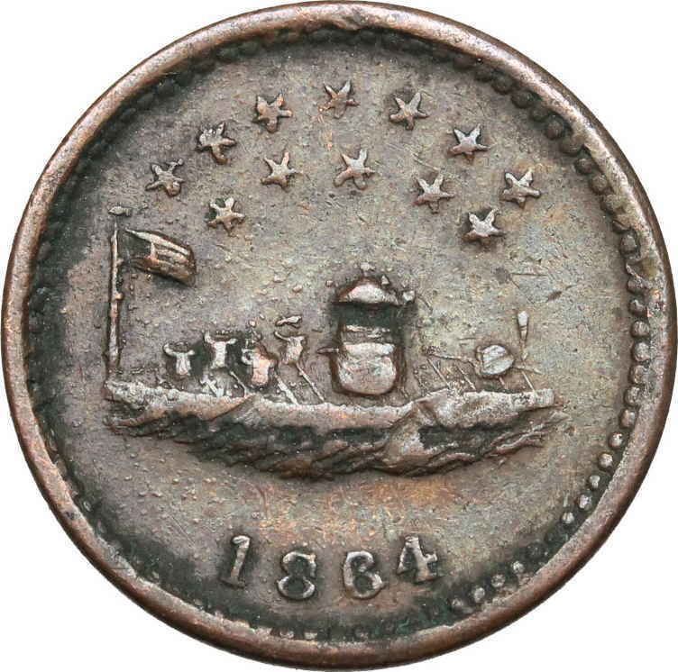 Civil War Token CWT, 1864, Monitor, Fuld 241/338, R2