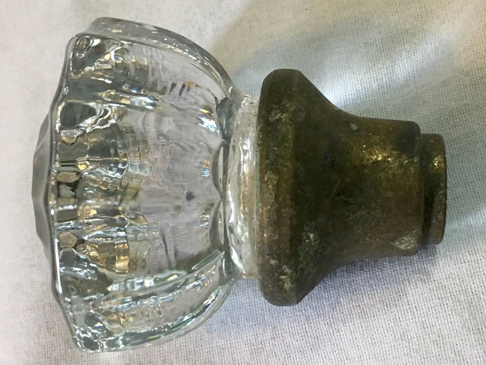 Vintage Old Crystal/glass Brass Door Knobs