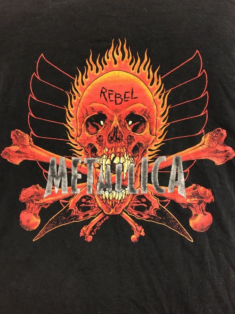 METALLICA Vintage T Shirt 90's TOUR Concert PUSHEAD REBEL Giant Tag XL