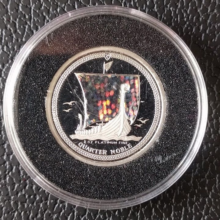 1996 Isle Of Man 1/4 Oz Proof Platinum Quarter Noble - Hologram Sail