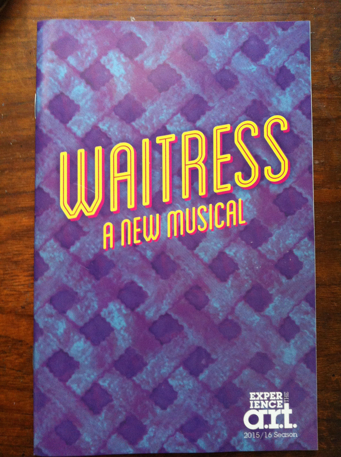 WAITRESS musical playbill  program A.R.T Jessie Mueller  Cambridge pre-Broadway