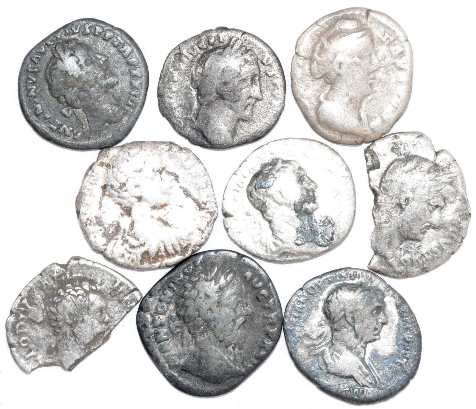 Lot of 9 ROMAN COINS Silver Denarii - 2nd C - Different Emperors - A744