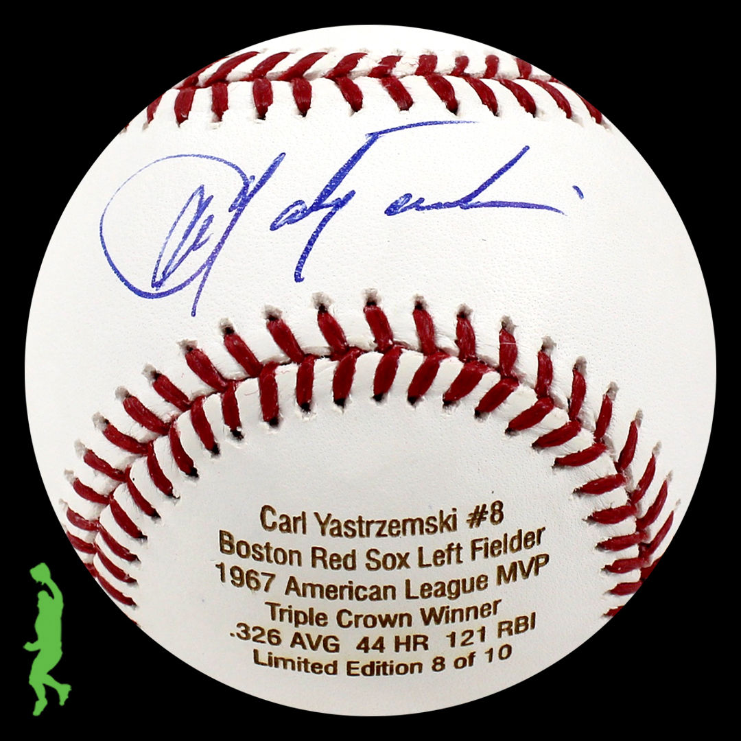 CARL YASTRZEMSKI AUTOGRAPHED SIGNED 1967 TRIPLE CROWN BASEBALL RED SOX JSA COA