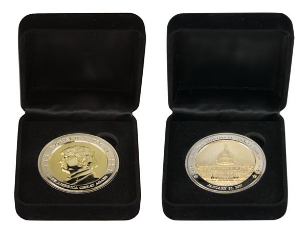 DONALD TRUMP-PRESIDENT-COMMEMORATIVE INAUGURATION COINS-LIMITED EDITION-Set of 2