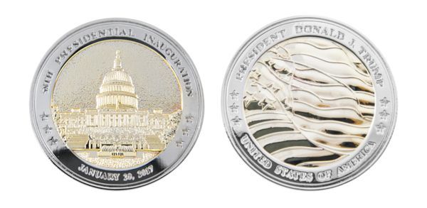 DONALD TRUMP-PRESIDENT-COMMEMORATIVE INAUGURATION COINS-LIMITED EDITION-Set of 2