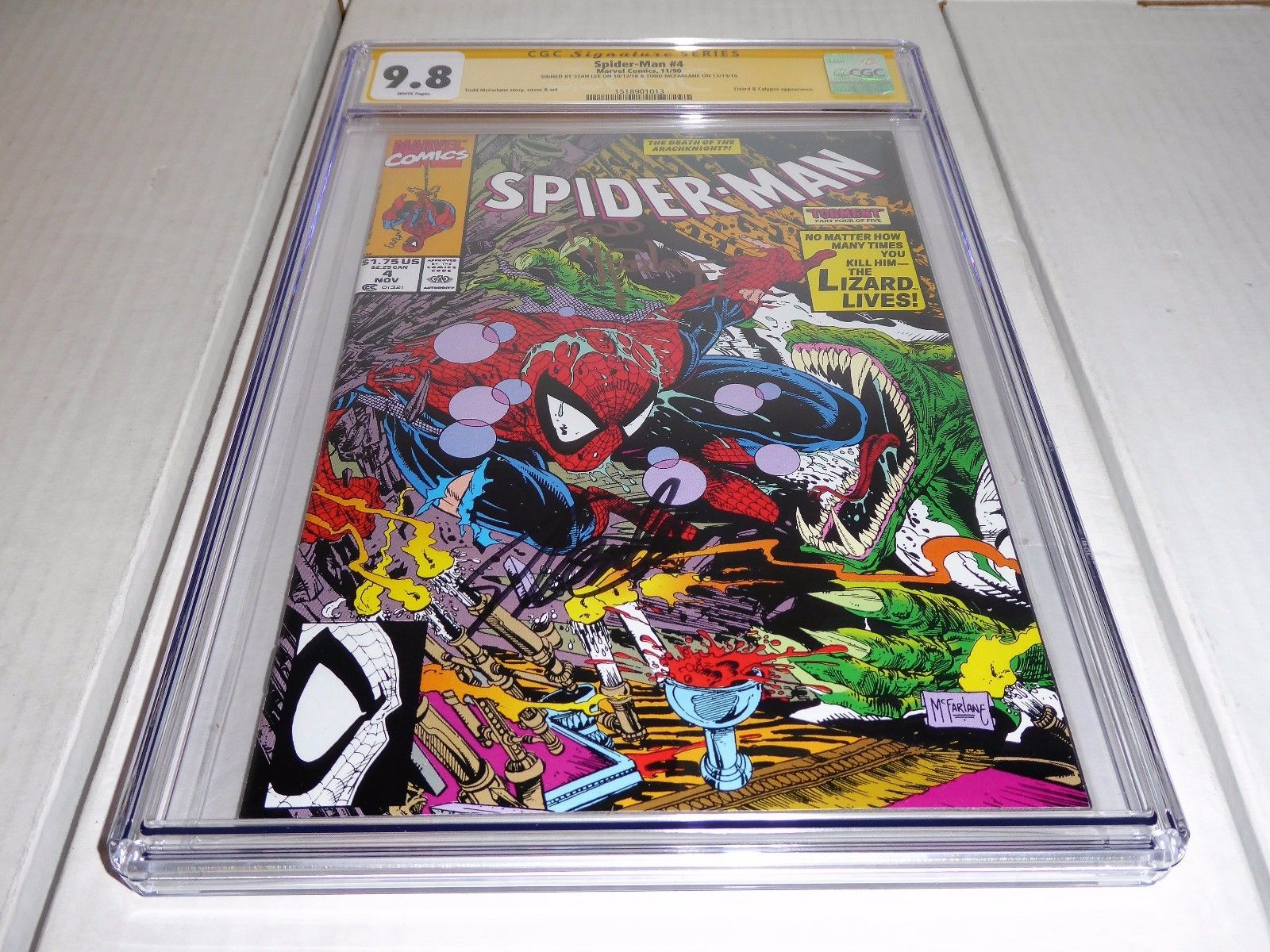 Spider-Man #4 CGC SS 9.8 Dual Signature Autograph STAN LEE TODD MCFARLANE Lizard