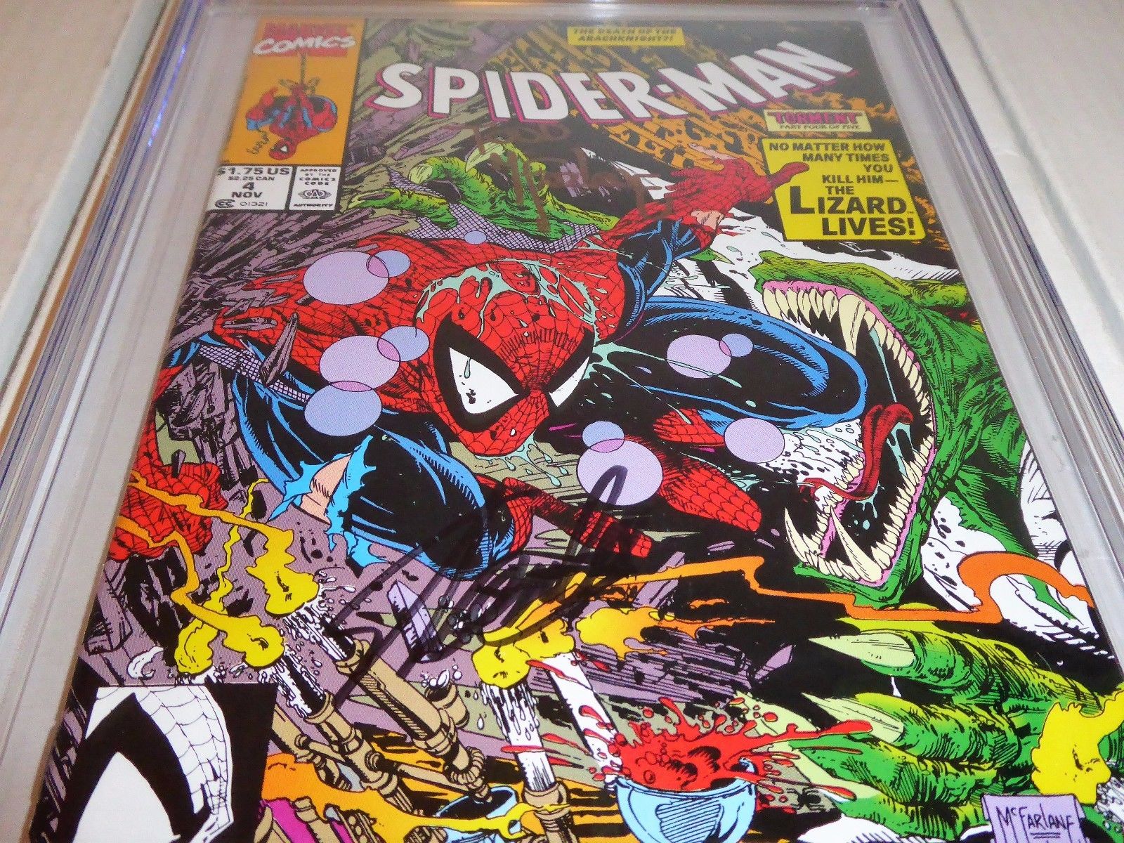 Spider-Man #4 CGC SS 9.8 Dual Signature Autograph STAN LEE TODD MCFARLANE Lizard