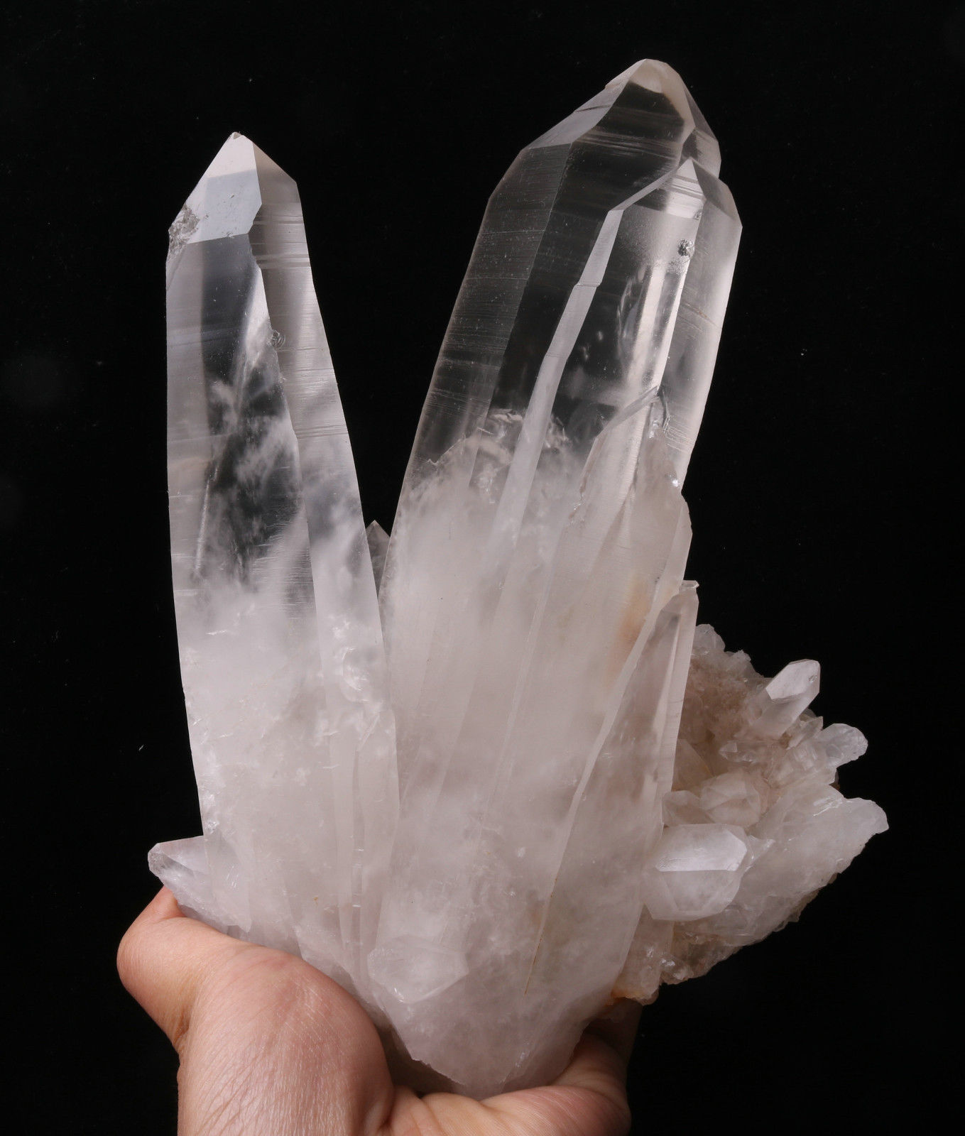 3.24lb Natural Clear white Quartz Point Crystal Cluster Healing Mineral Specimen