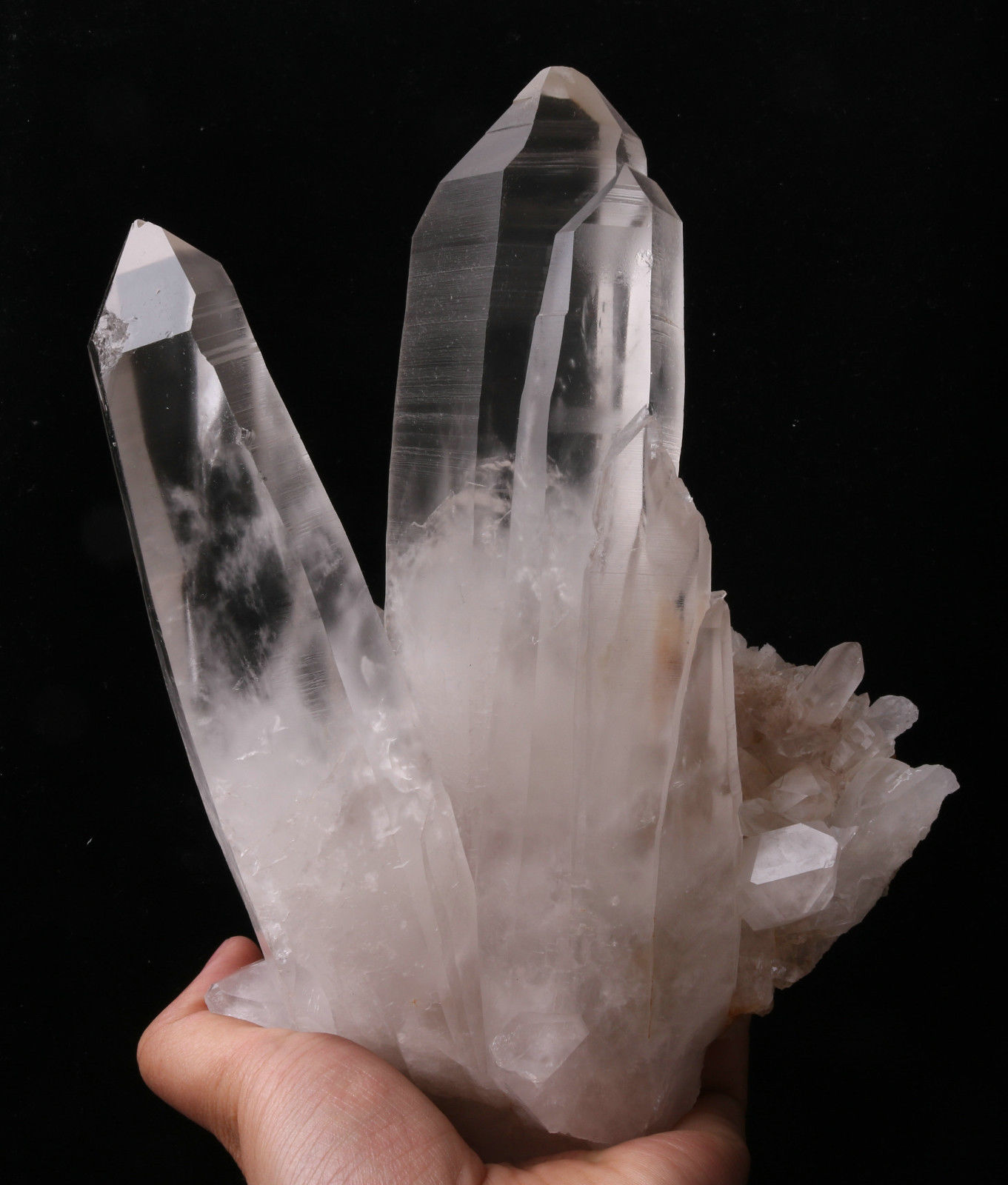 3.24lb Natural Clear white Quartz Point Crystal Cluster Healing Mineral Specimen