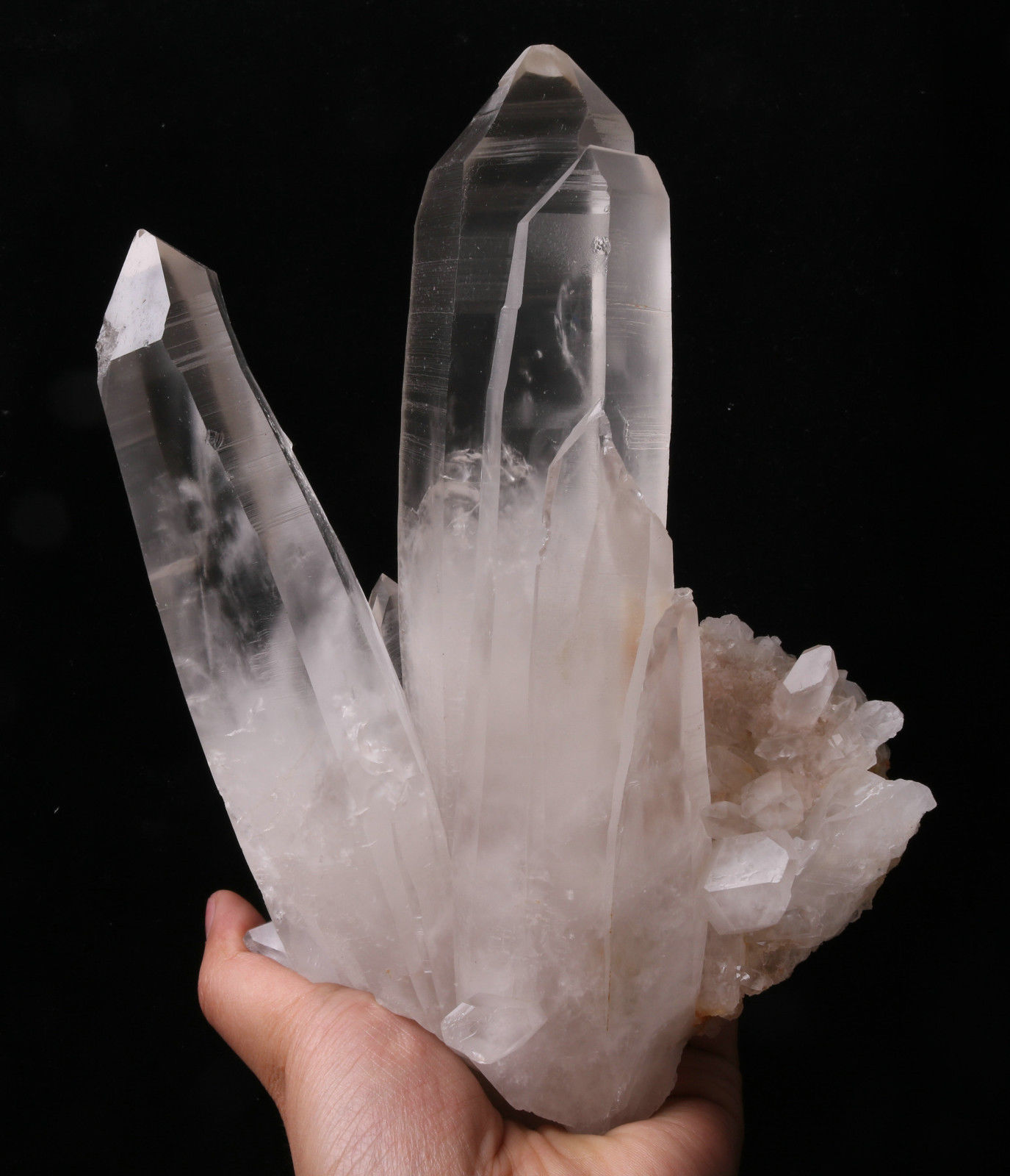 3.24lb Natural Clear white Quartz Point Crystal Cluster Healing Mineral Specimen