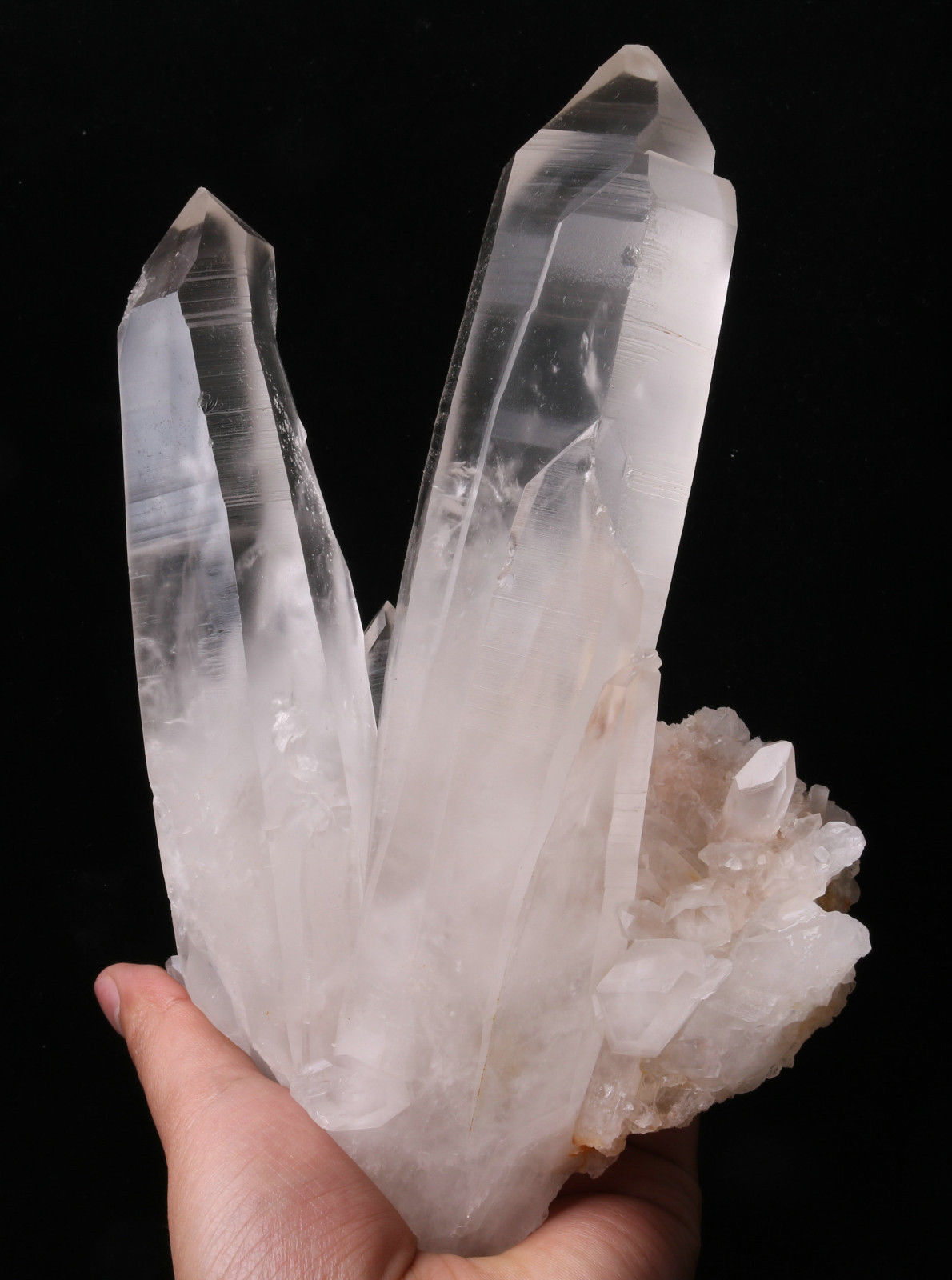 3.24lb Natural Clear white Quartz Point Crystal Cluster Healing Mineral Specimen