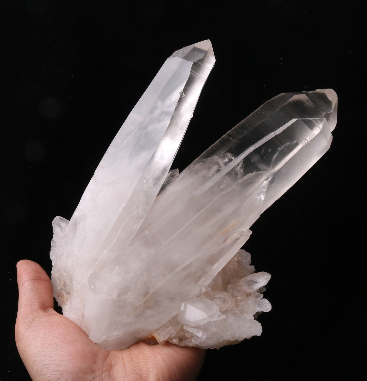 3.24lb Natural Clear white Quartz Point Crystal Cluster Healing Mineral Specimen