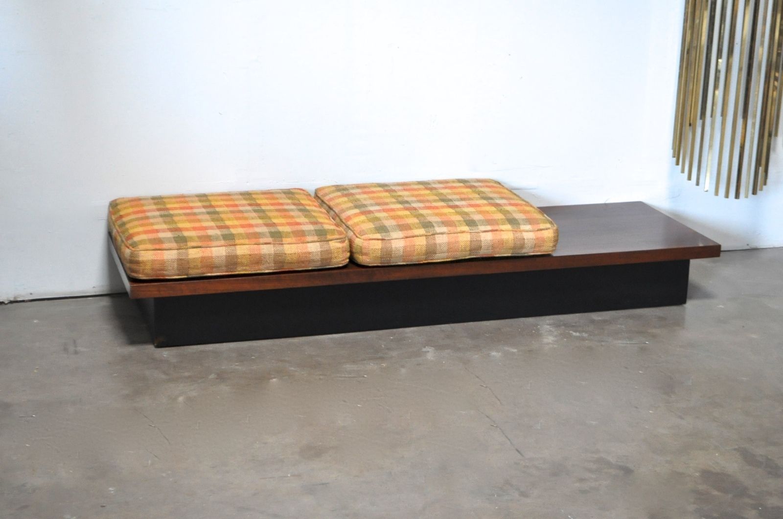 PEARSALL CRAFT Vtg Mid Century Modern Walnut Wood Platform BENCH Coffee Table