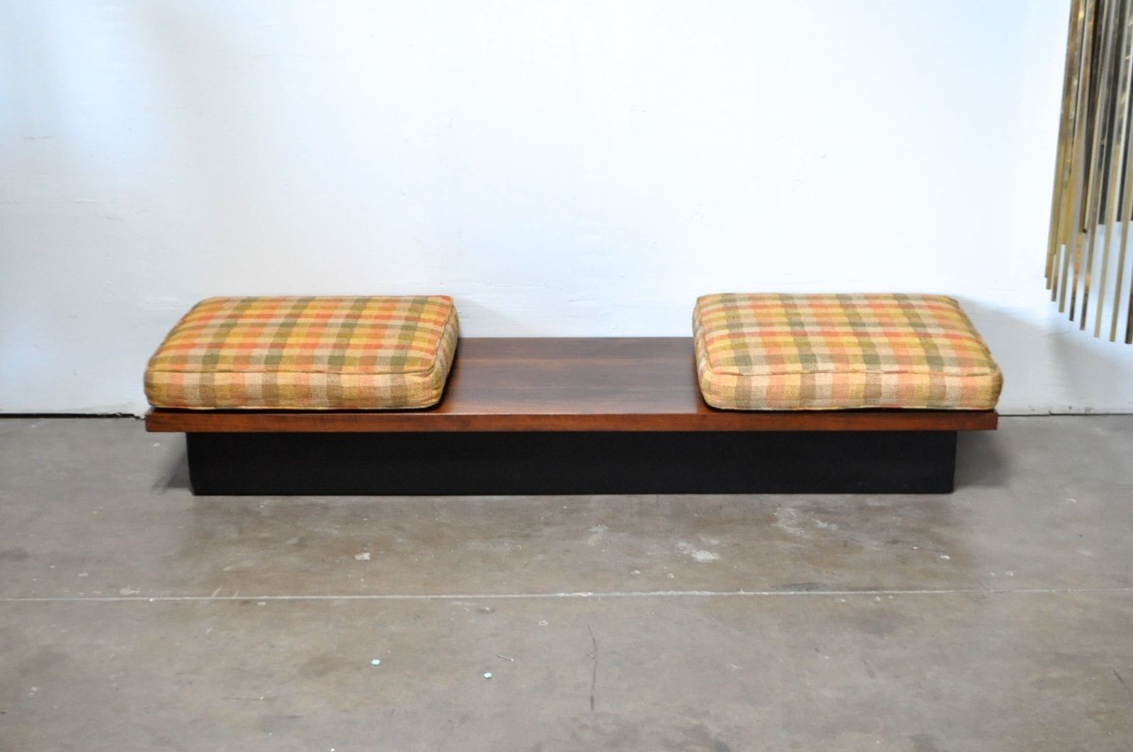 PEARSALL CRAFT Vtg Mid Century Modern Walnut Wood Platform BENCH Coffee Table