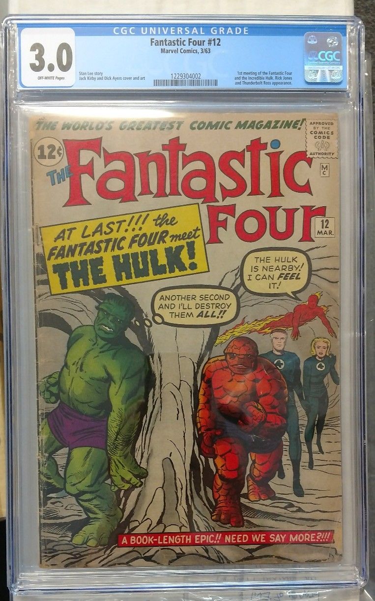 Fantastic Four #12 (1963) CGC 3.0 1st Meeting Of FF and Incredible Hulk