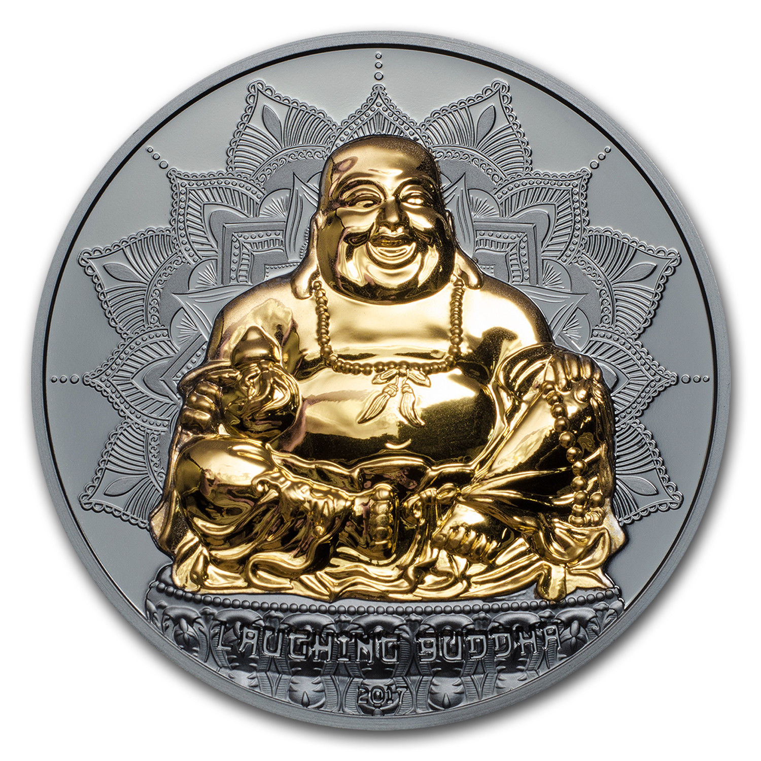 2017 Palau 2 oz Silver $10 Laughing Buddha Coin