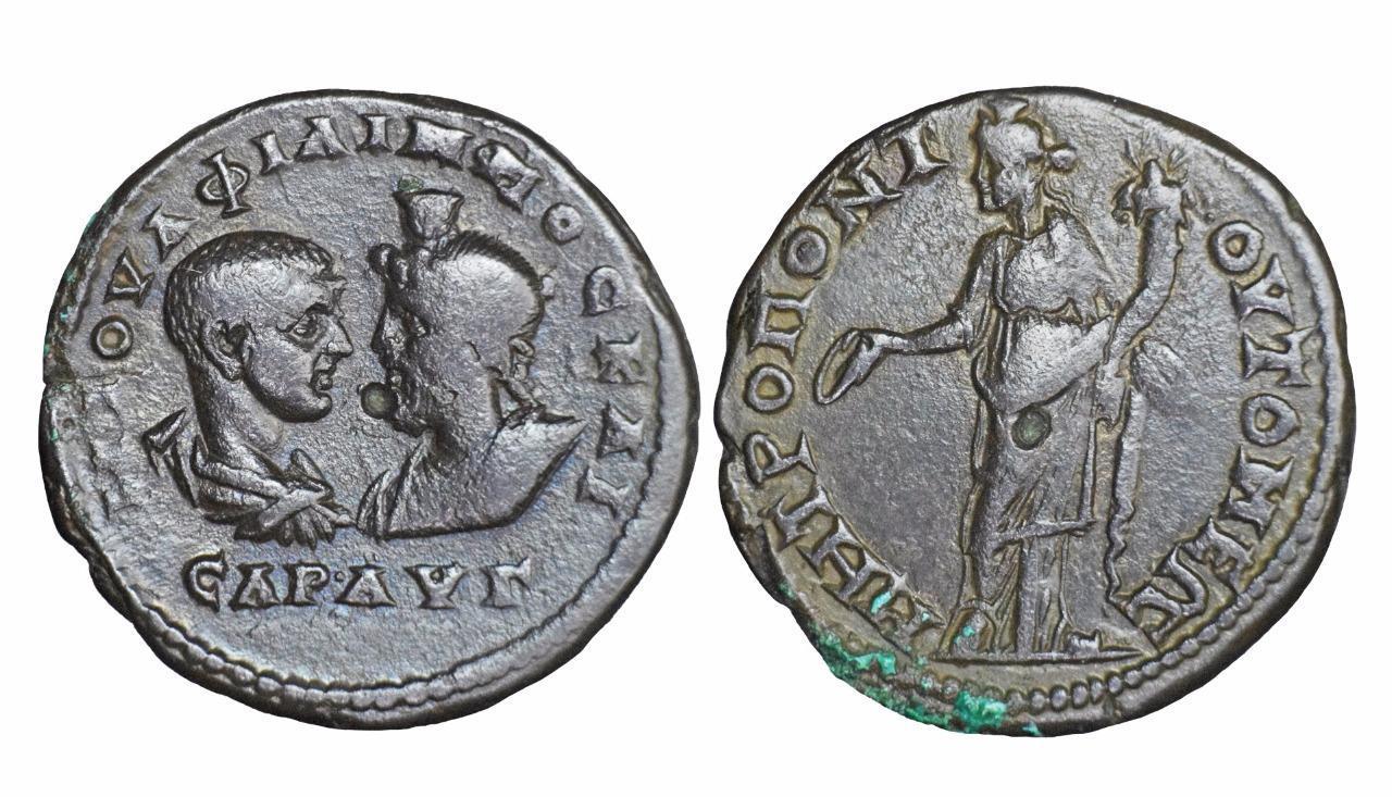 Moesia; Marcianopolis; Phillip II provenanced AE Pentassarion with Asclepius