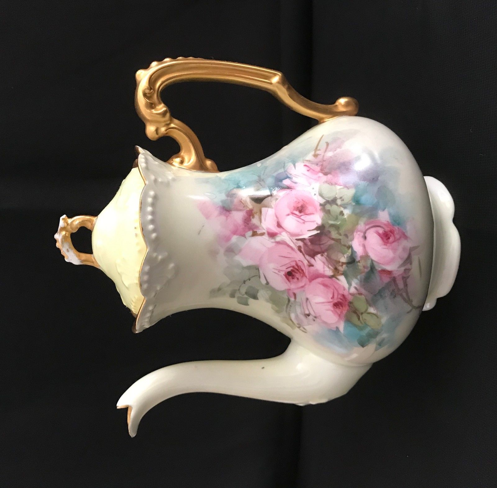 Antique AKD (A Klingerberg Dwenger) Limoges France Hand Painted Teapot