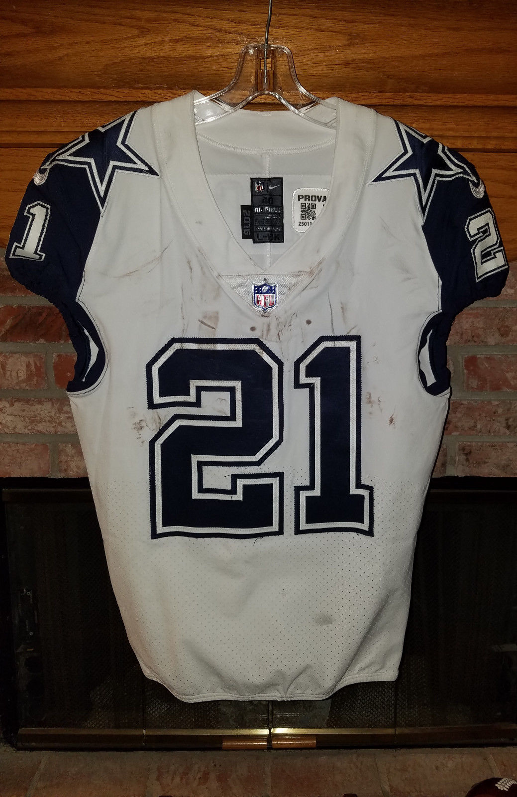 DALLAS COWBOYS EZEKIEL ELLIOT GAME WORN-GAME USED AWAY JERSEY W/ COWBOYS LETTER