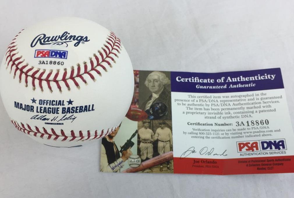 REGGIE JACKSON SIGNED HOF 93 AUTOGRAPHED OML BASEBALL PSA COA AUTOGRAPH AUTO