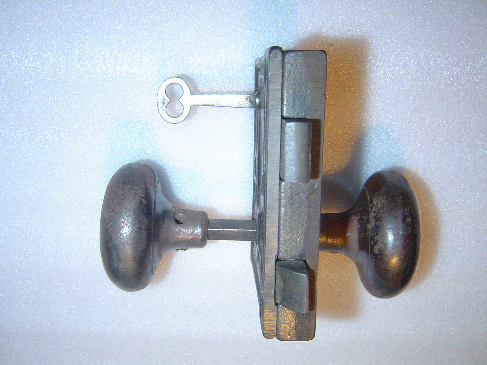 Antique Peterboro door lock, knobs and original skeleton key!