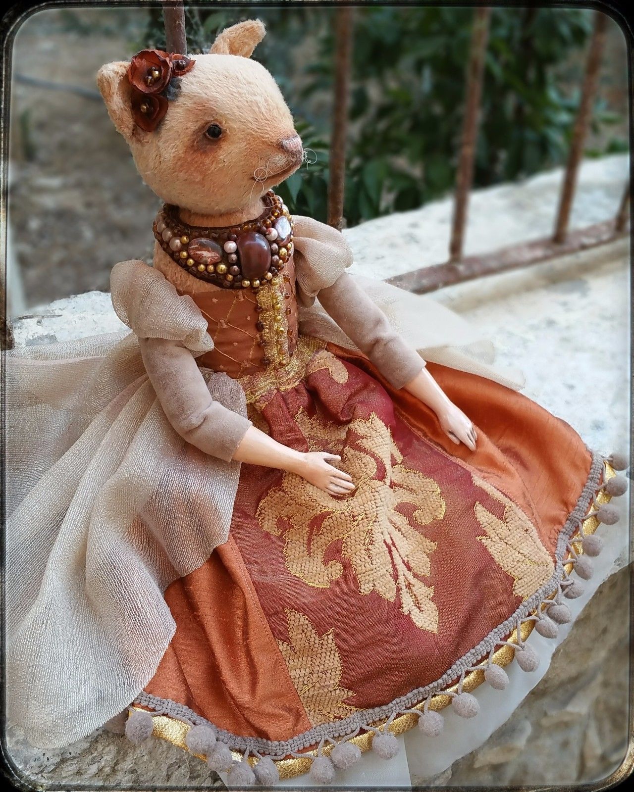 Boudoir Doll - Cat.  Collectible Doll. Home decor. Vintage style. Handmade art.