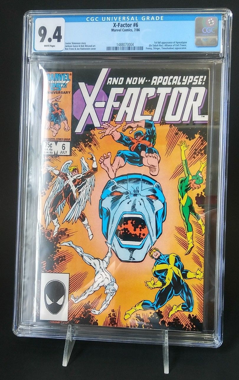 X-Factor #6 (Jul 1986, Marvel) CGC 9.4, White Pages, 1st Apocalypse!