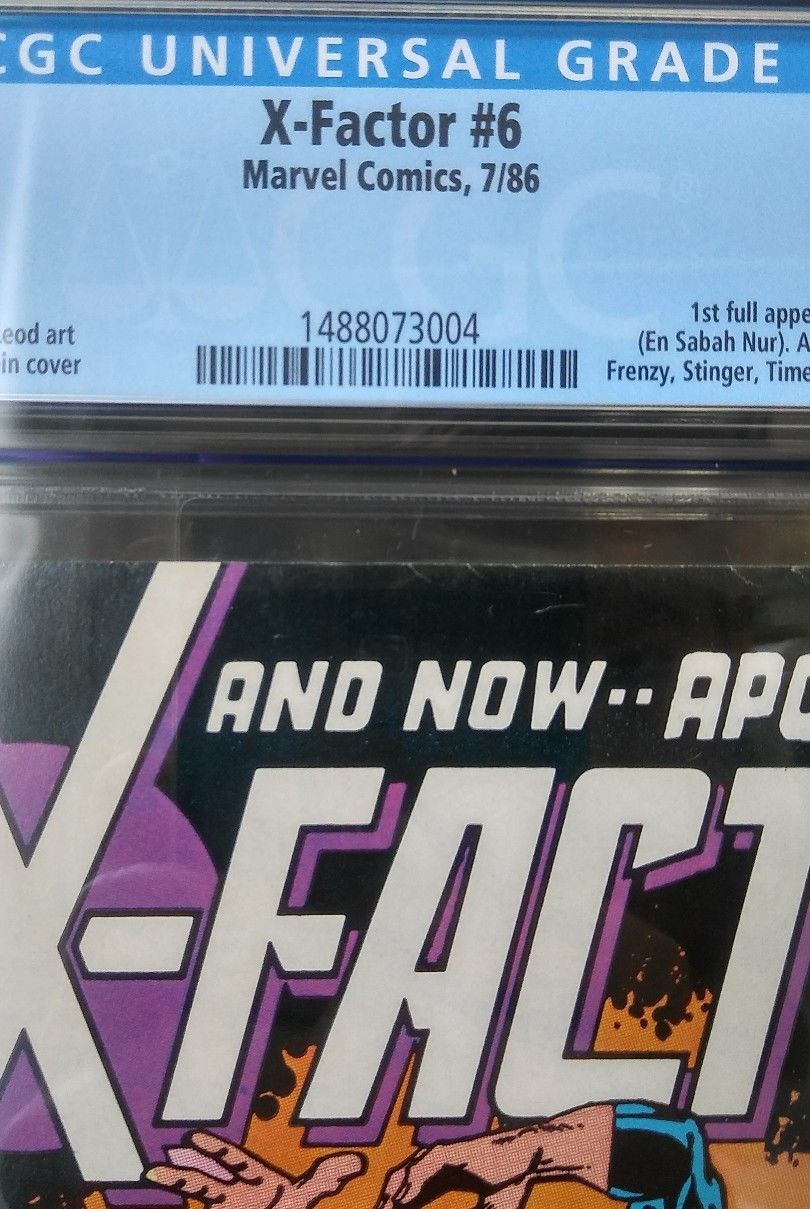 X-Factor #6 (Jul 1986, Marvel) CGC 9.4, White Pages, 1st Apocalypse!