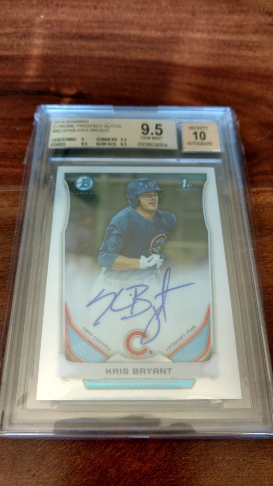 2014 Bowman Chrome Prospect AUTO Kris Bryant - BGS 9.5 / 10 - GEM MINT!!