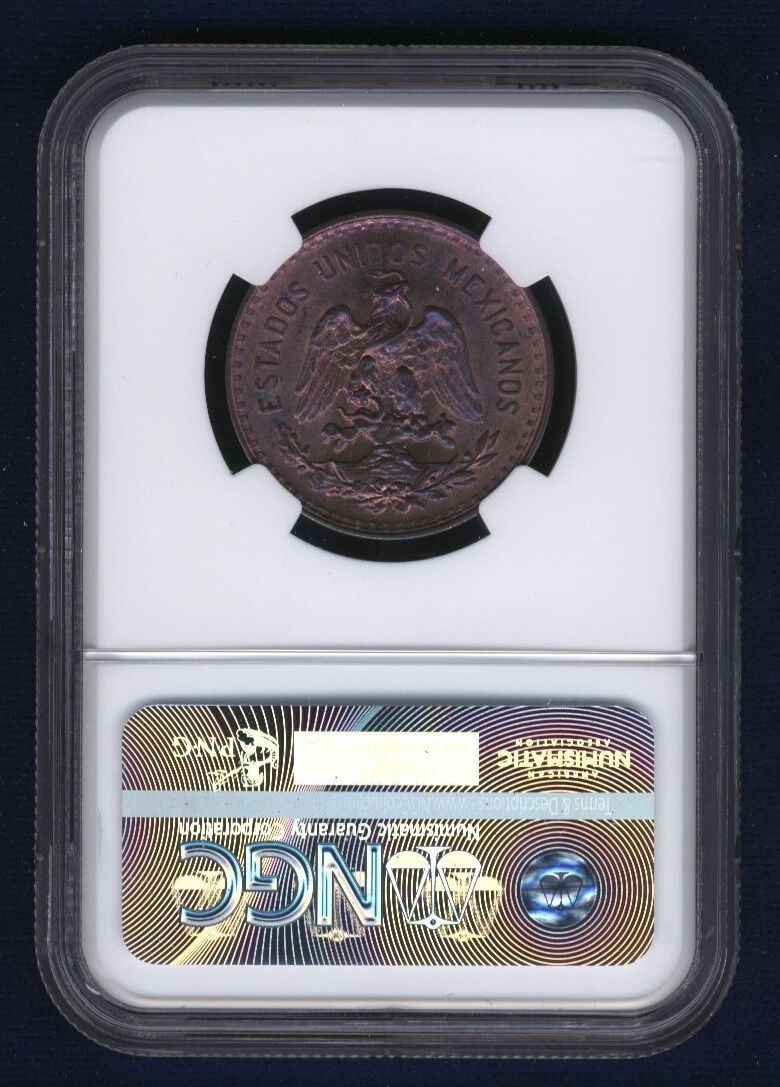 MEXICO ESTADOS UNIDOS 1926  5 CENTAVOS COIN CERTIFIED UNCIRCULATED NGC MS64-RB