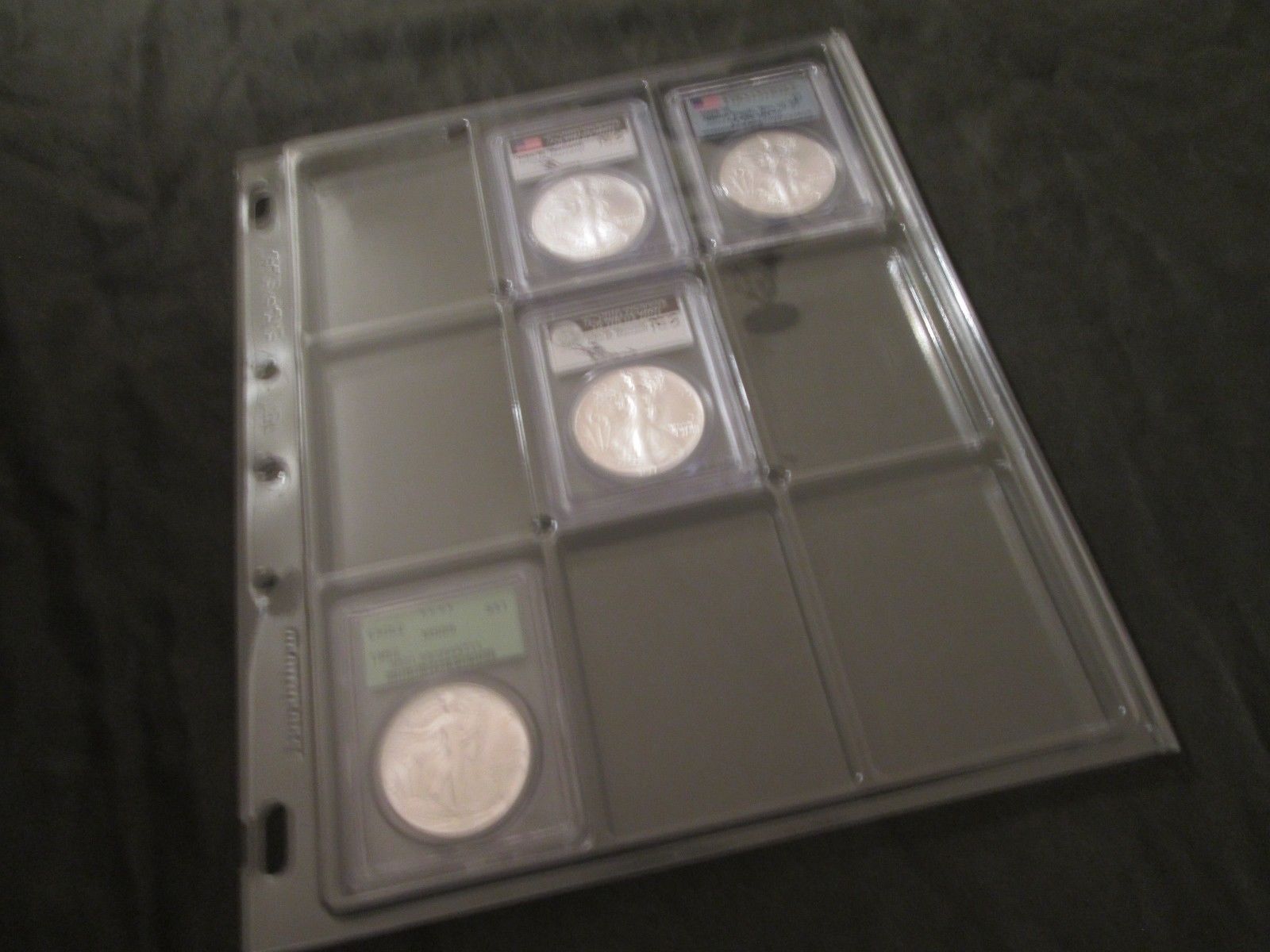 4 Leuchtturm Slab Pages for NGC, PCGS Coin Slabs, 9 Slabs pockets per page