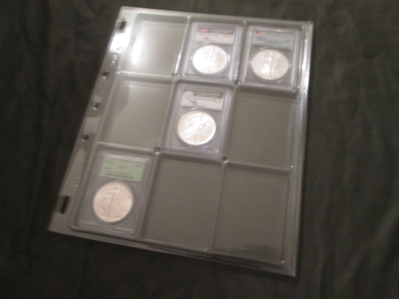 4 Leuchtturm Slab Pages for NGC, PCGS Coin Slabs, 9 Slabs pockets per page