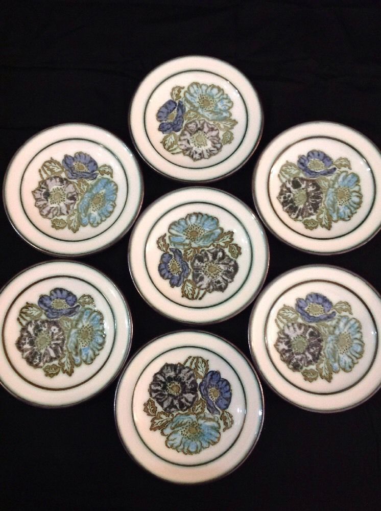 Wedgwood Iona England Plate Set Of 8 Dessert Style Plates 6 1/4" Kitchen Flowers