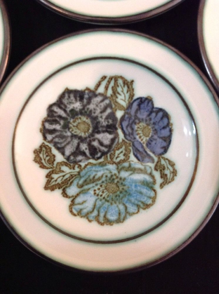 Wedgwood Iona England Plate Set Of 8 Dessert Style Plates 6 1/4" Kitchen Flowers