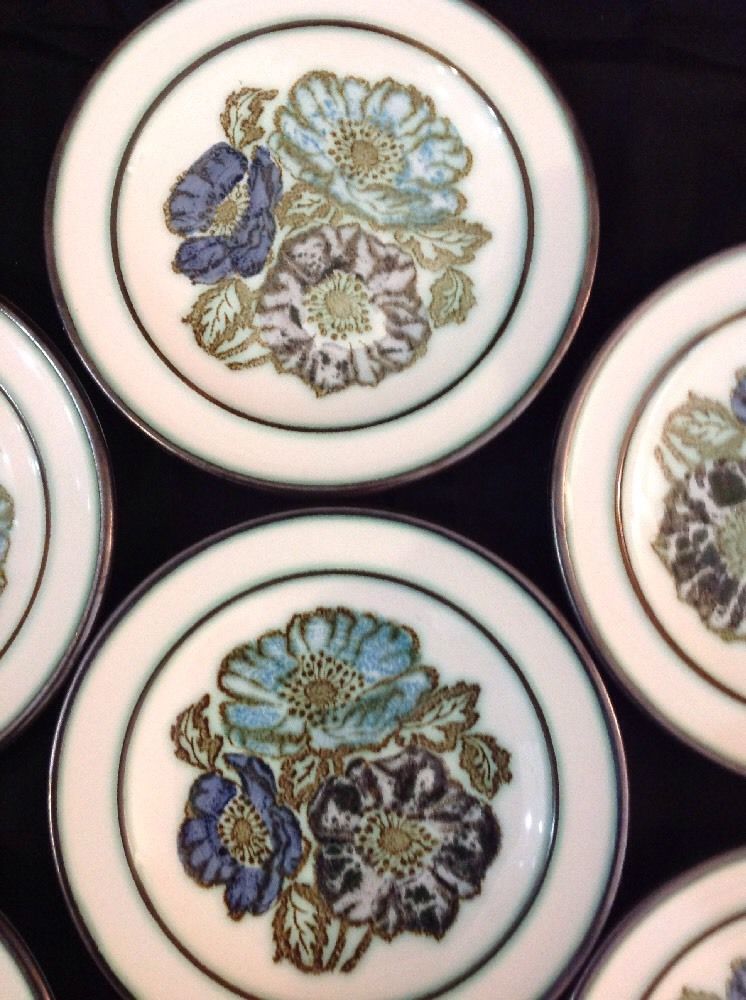 Wedgwood Iona England Plate Set Of 8 Dessert Style Plates 6 1/4" Kitchen Flowers