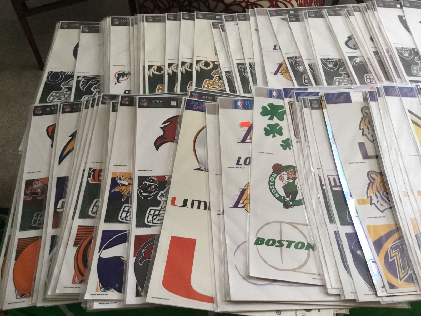 New Ultra Decal Sheets; NFL, MLB, College, NFL Lot Of 157 Sheets