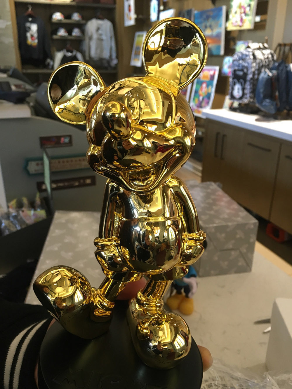 Extremely Rare! Walt Disney Mickey Mouse Gold Art Figurine Statue in Box