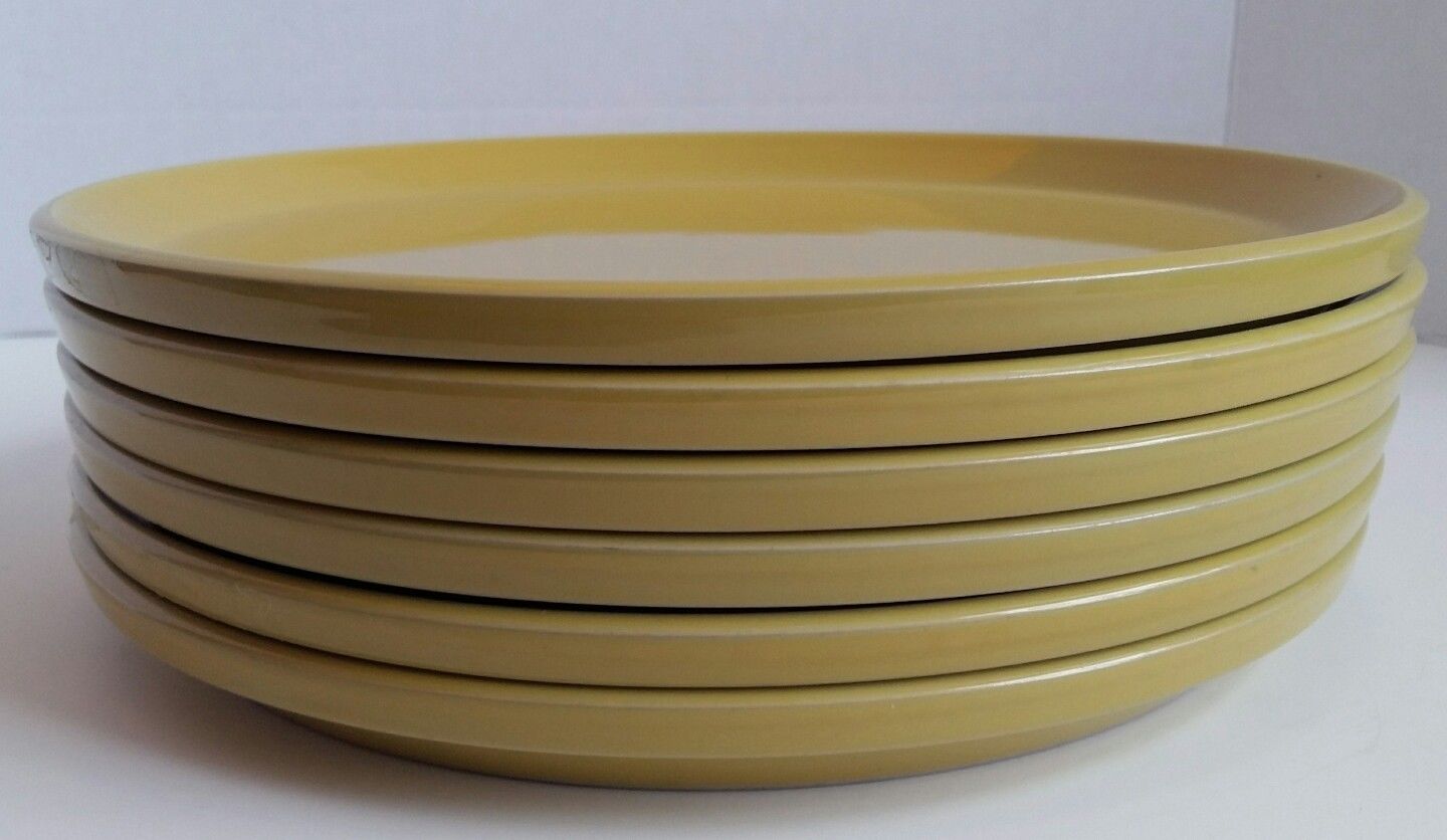 Noritake Primastone Radiant Set Of 6 Dinner Plates Yellow Vintage 10"