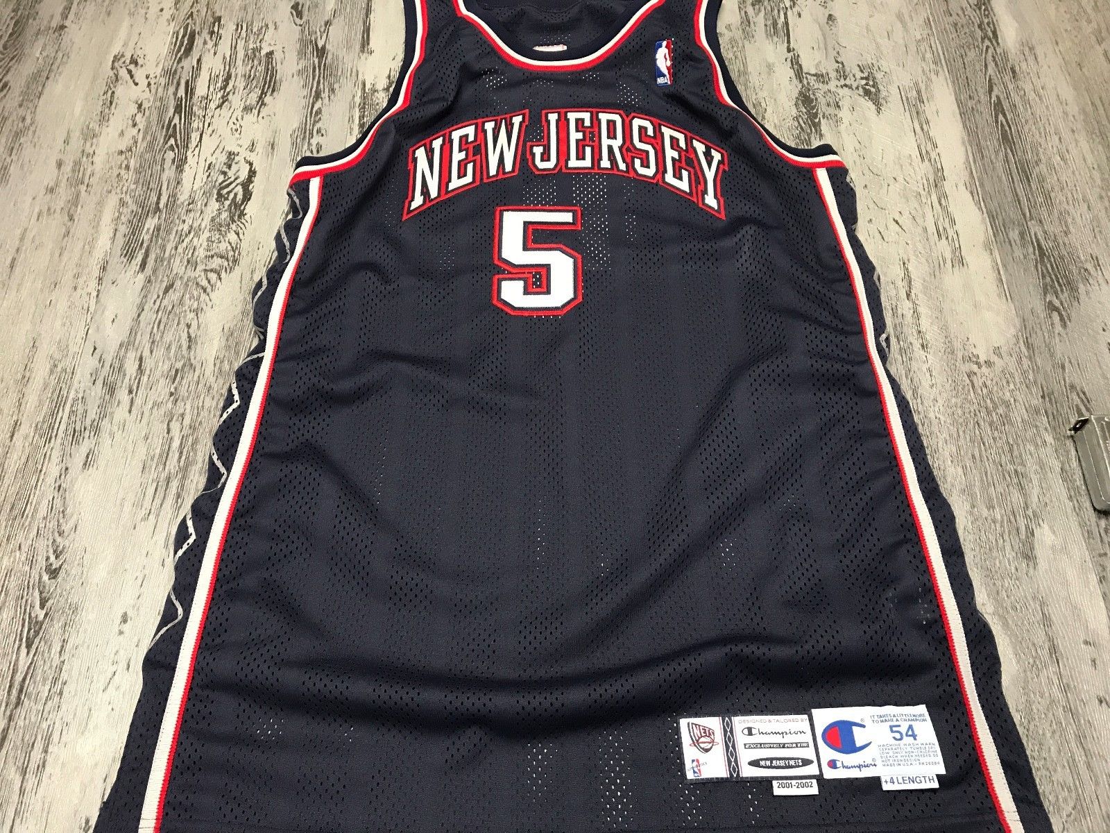 Vintage Authentic Jason Kidd New Jersey Nets Jersey Team Game Issued 2001-2002